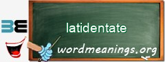 WordMeaning blackboard for latidentate